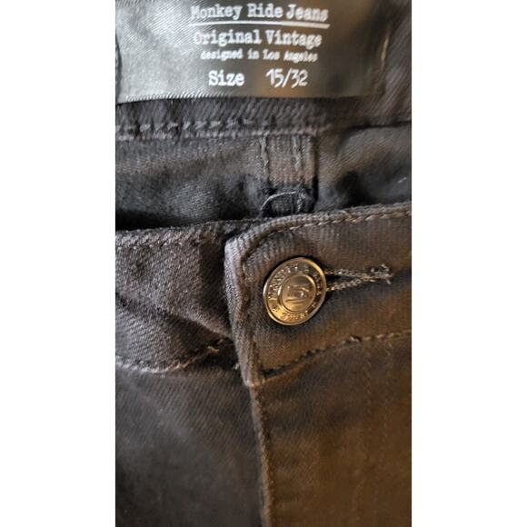 Monkey Ride Jeans Size Juniors Size 15/32 Ankle Straight Mid Rise Black Denim - Picture 8 of 16